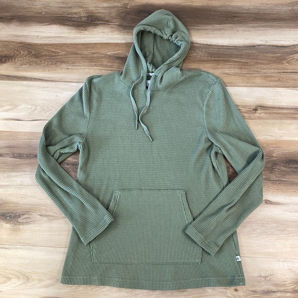 RAINFOREST Other - Rainforest Mens Olive Green Waffle Knit Thermal Hoodie Large L